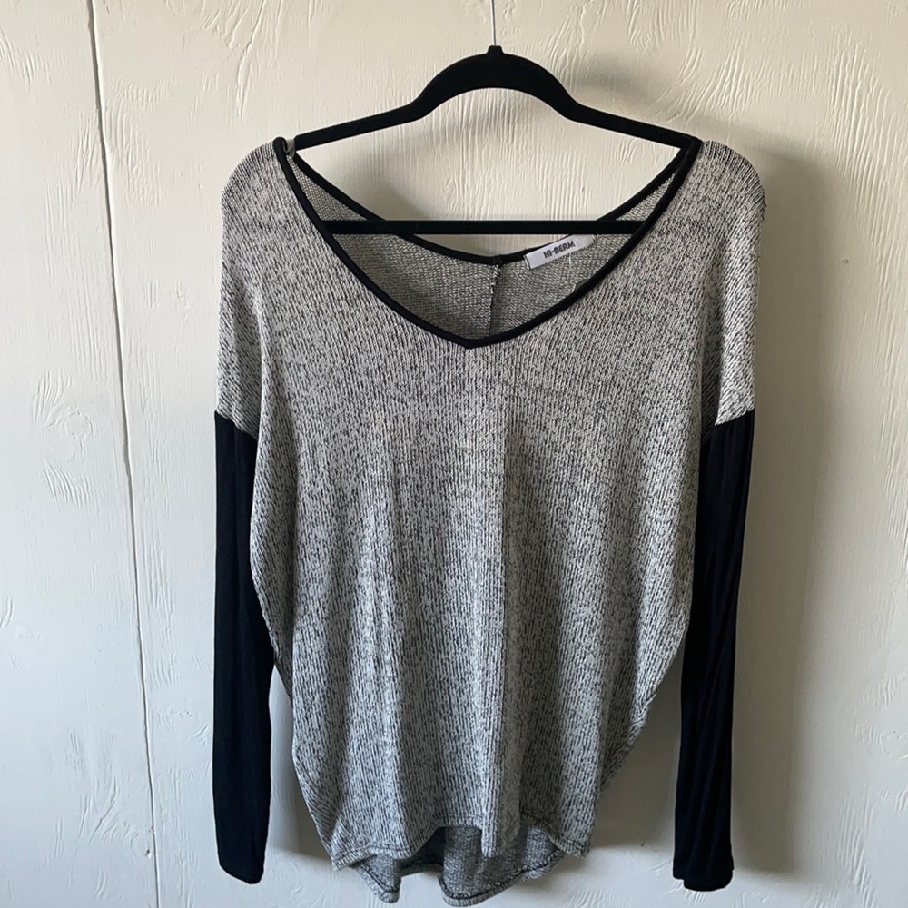 Grey and black long sleeved shirt